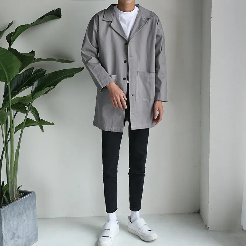 EMBROIDERED LONG WINDBREAKER