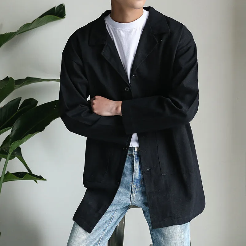 EMBROIDERED LONG WINDBREAKER