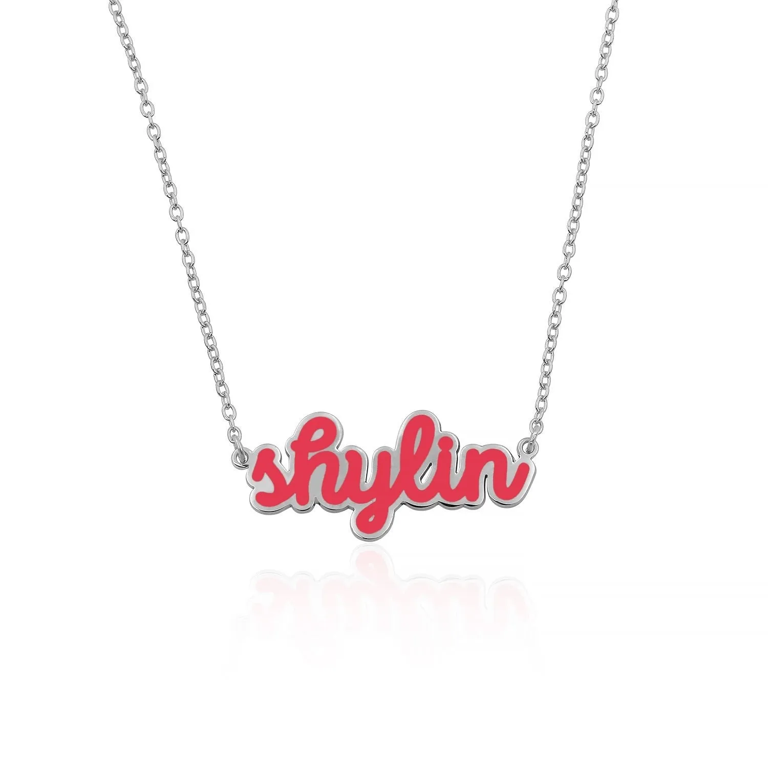 Enamel Color Name Necklace