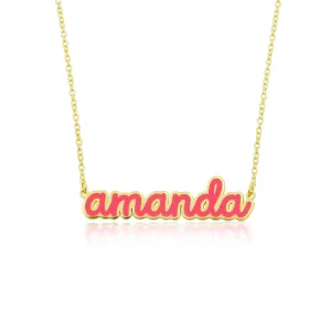 Enamel Color Name Necklace