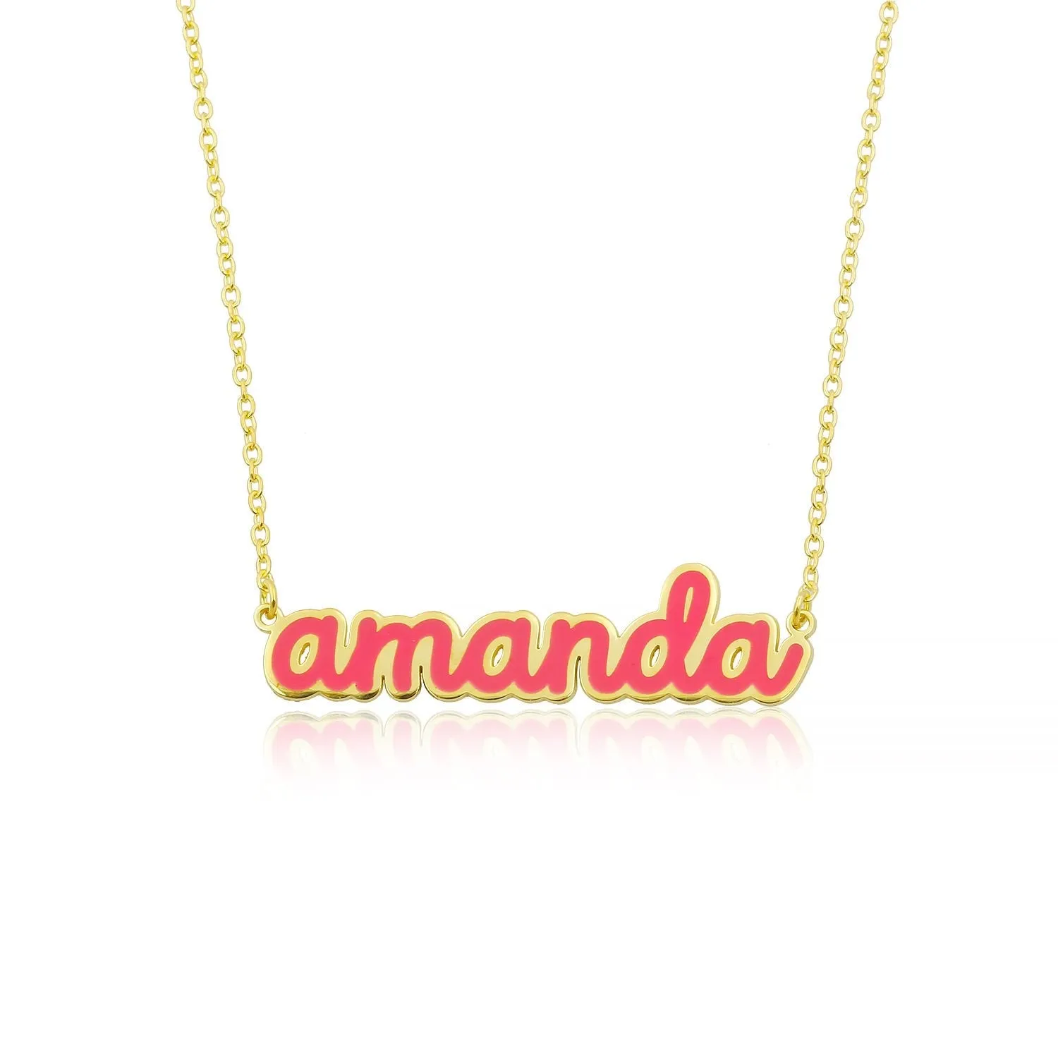 Enamel Color Name Necklace