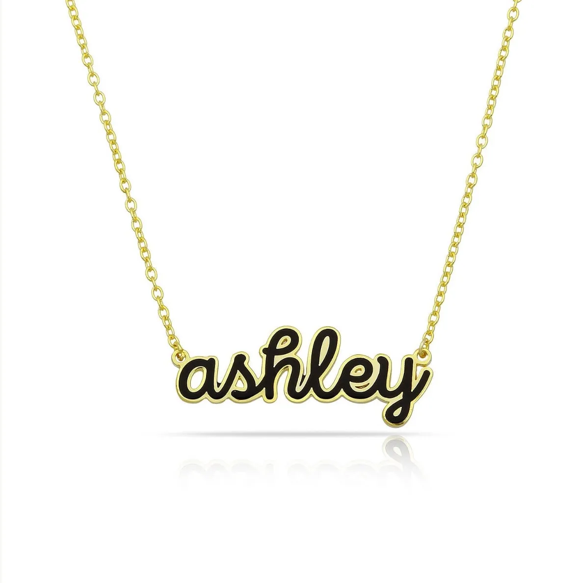 Enamel Color Name Necklace