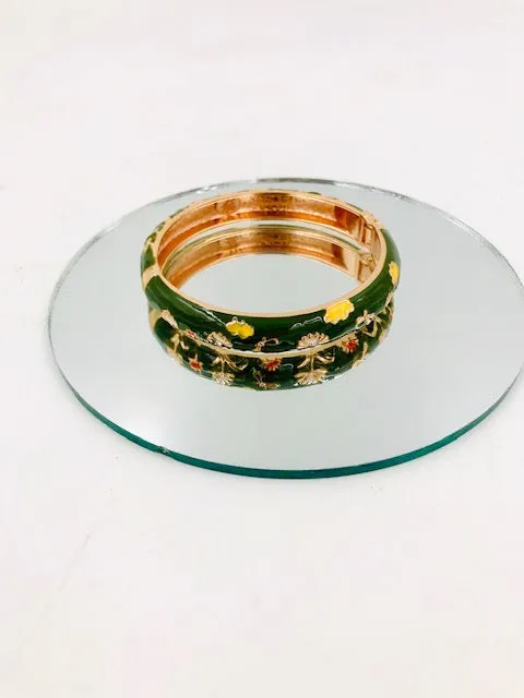 Enameled Floral Bracelets
