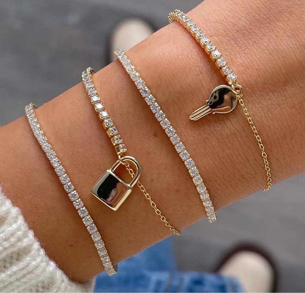Engravable Chain x Tennis Lock Bracelet