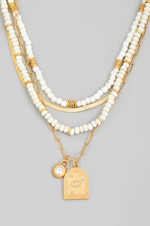 Evil Eye Coin Pendant Necklace