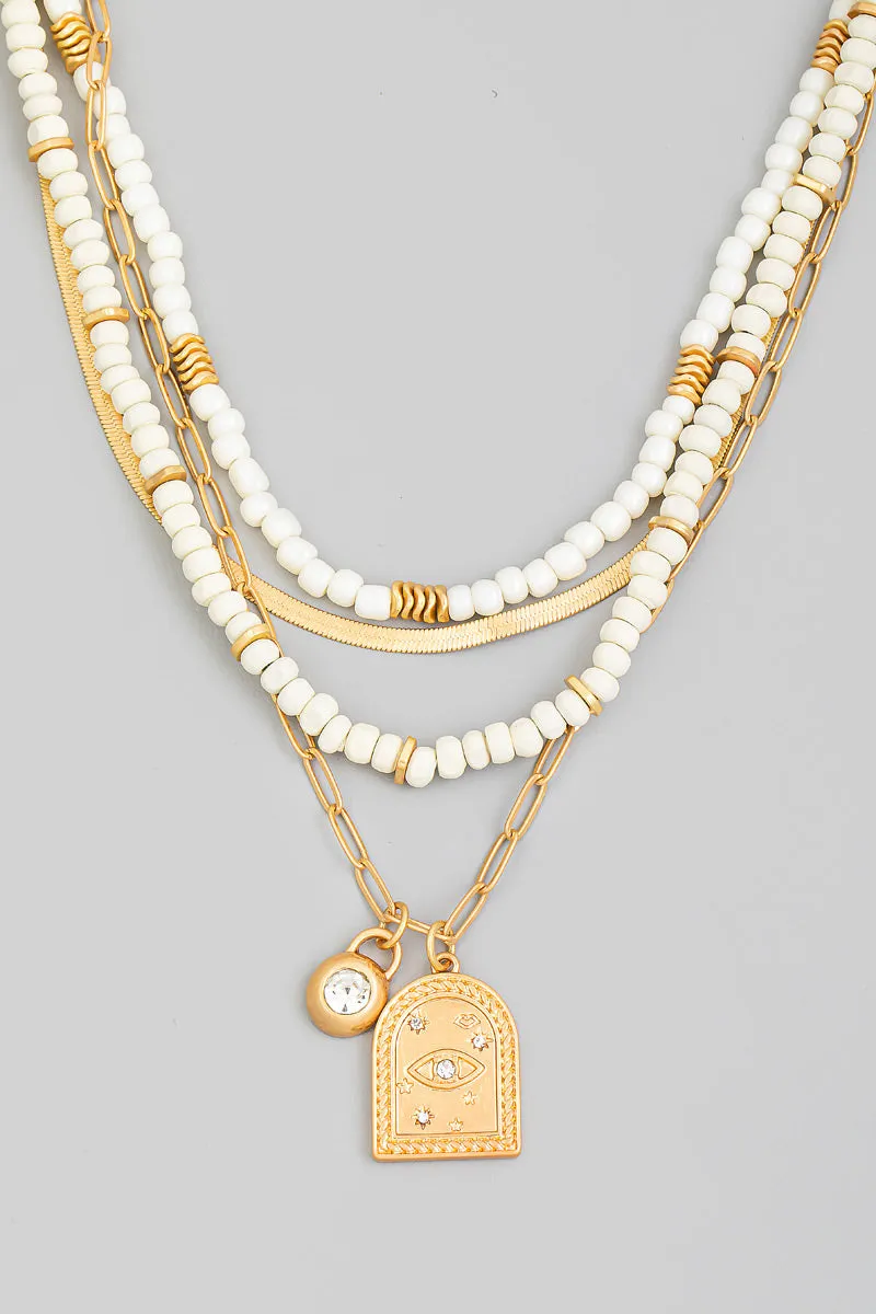 Evil Eye Coin Pendant Necklace