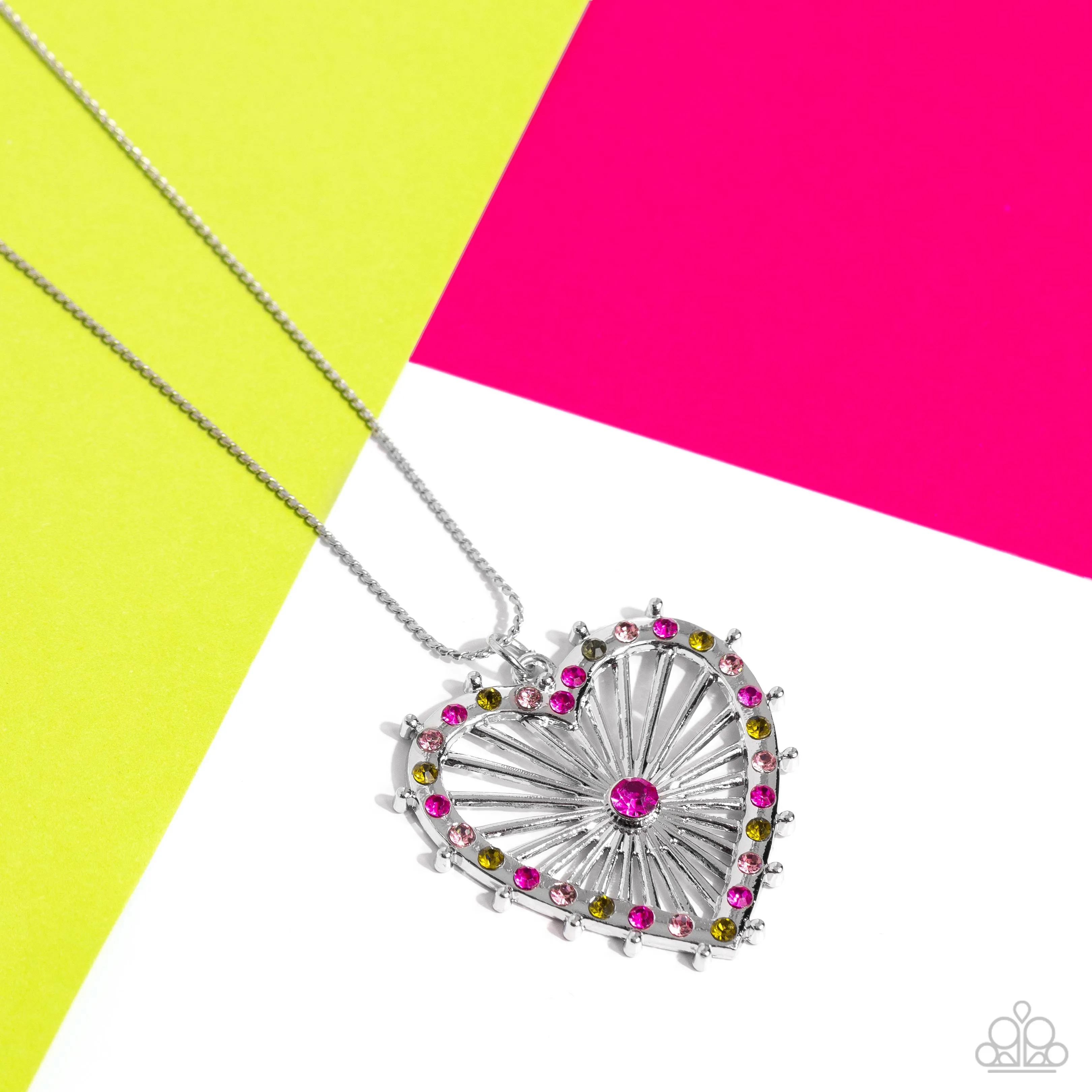 Flirting Ferris Wheel - Pink (Heart) Necklace