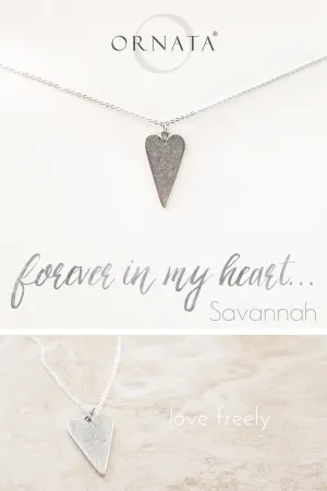 “Forever in My Heart” Sterling Silver and Silver Plated Heart Necklace