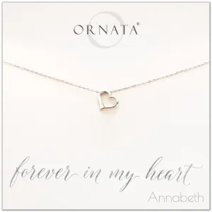 “Forever in My Heart” Sterling Silver Heart Necklace | Floating Heart