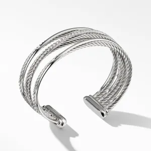 Four-Row Cuff Bracelet with Diamonds