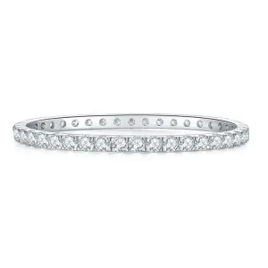 Full Loop 4mm Round Silver Moissan Diamond Tennis Bracelet for Men and Women