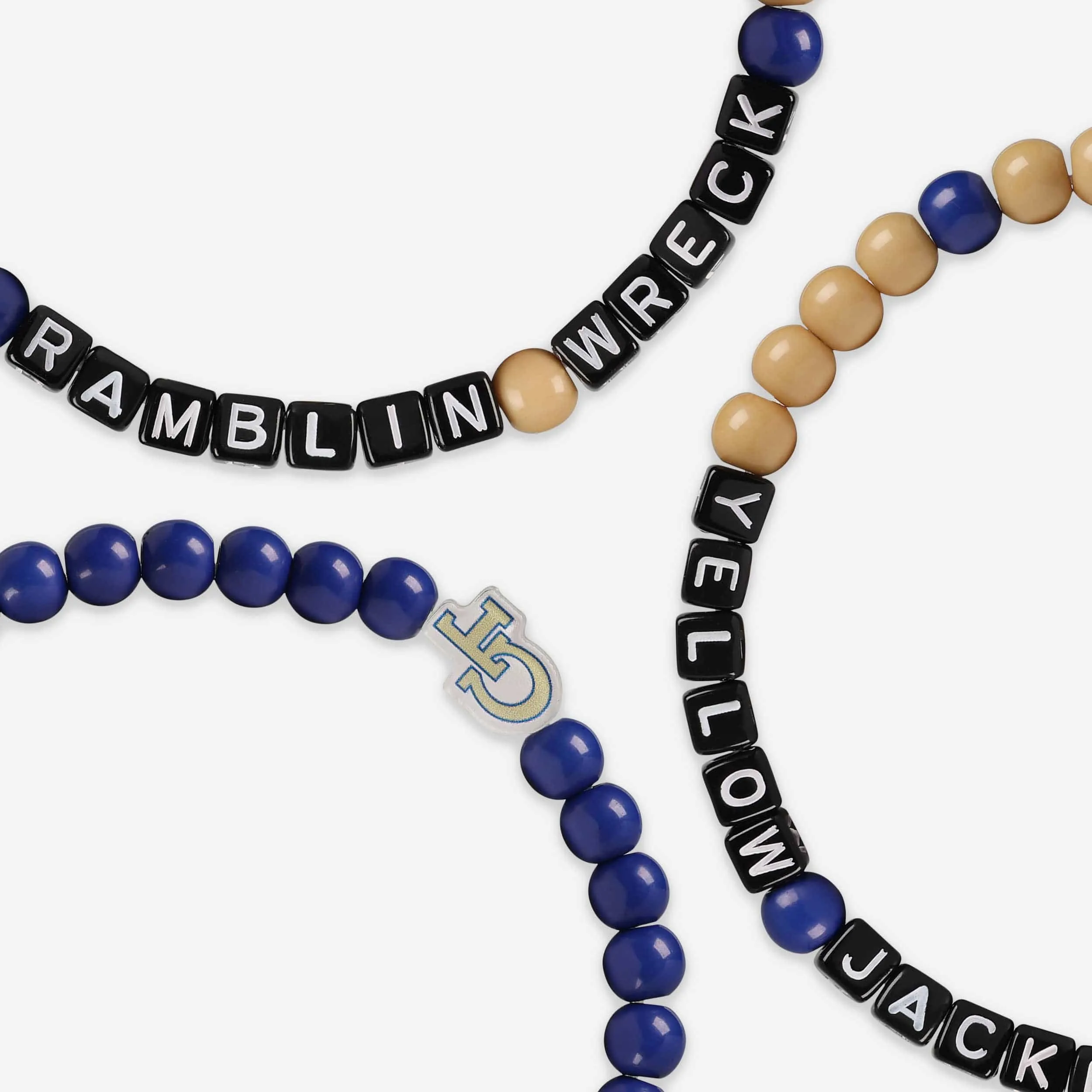 Georgia Tech Yellow Jackets 3 Pack Beaded Friendship Bracelet