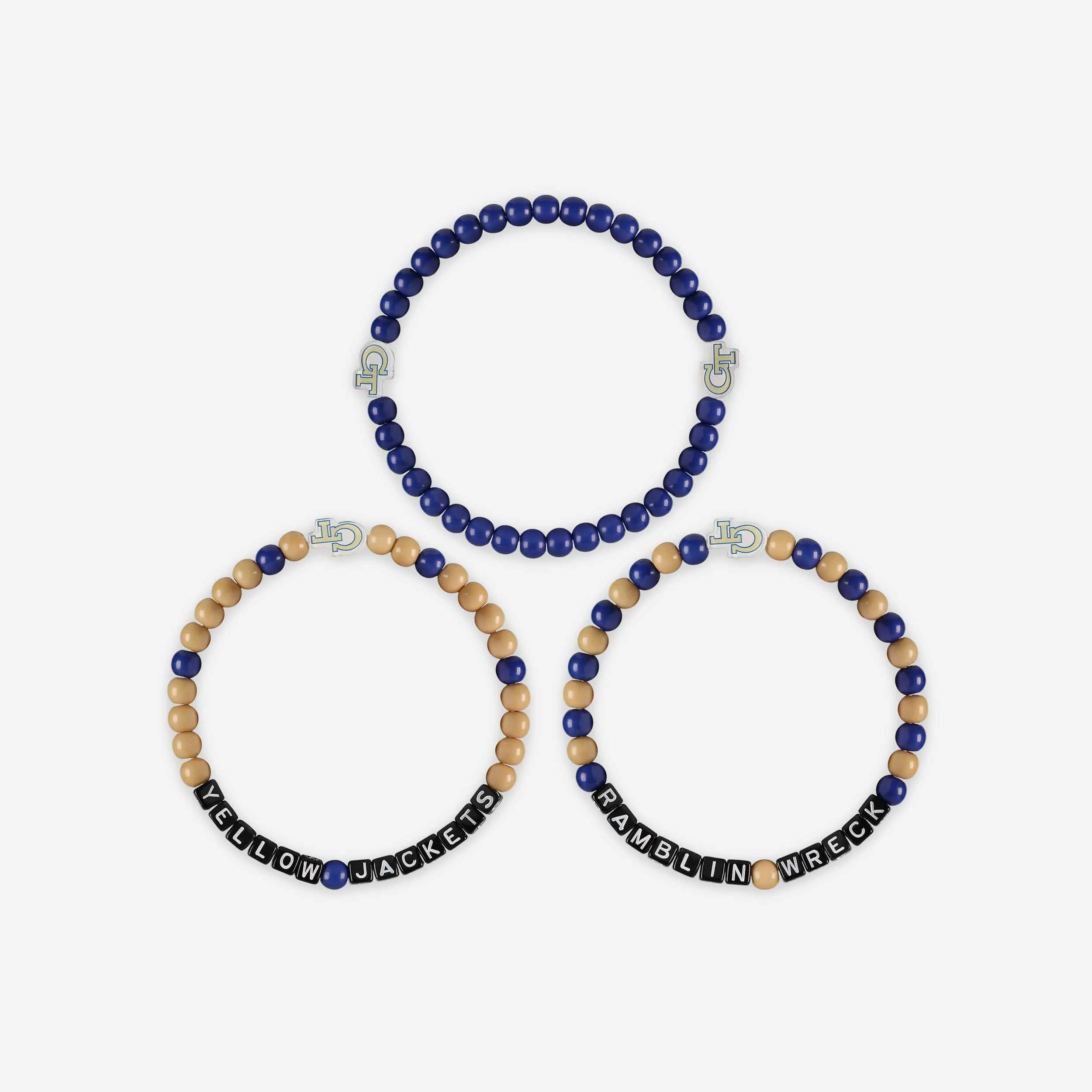 Georgia Tech Yellow Jackets 3 Pack Beaded Friendship Bracelet