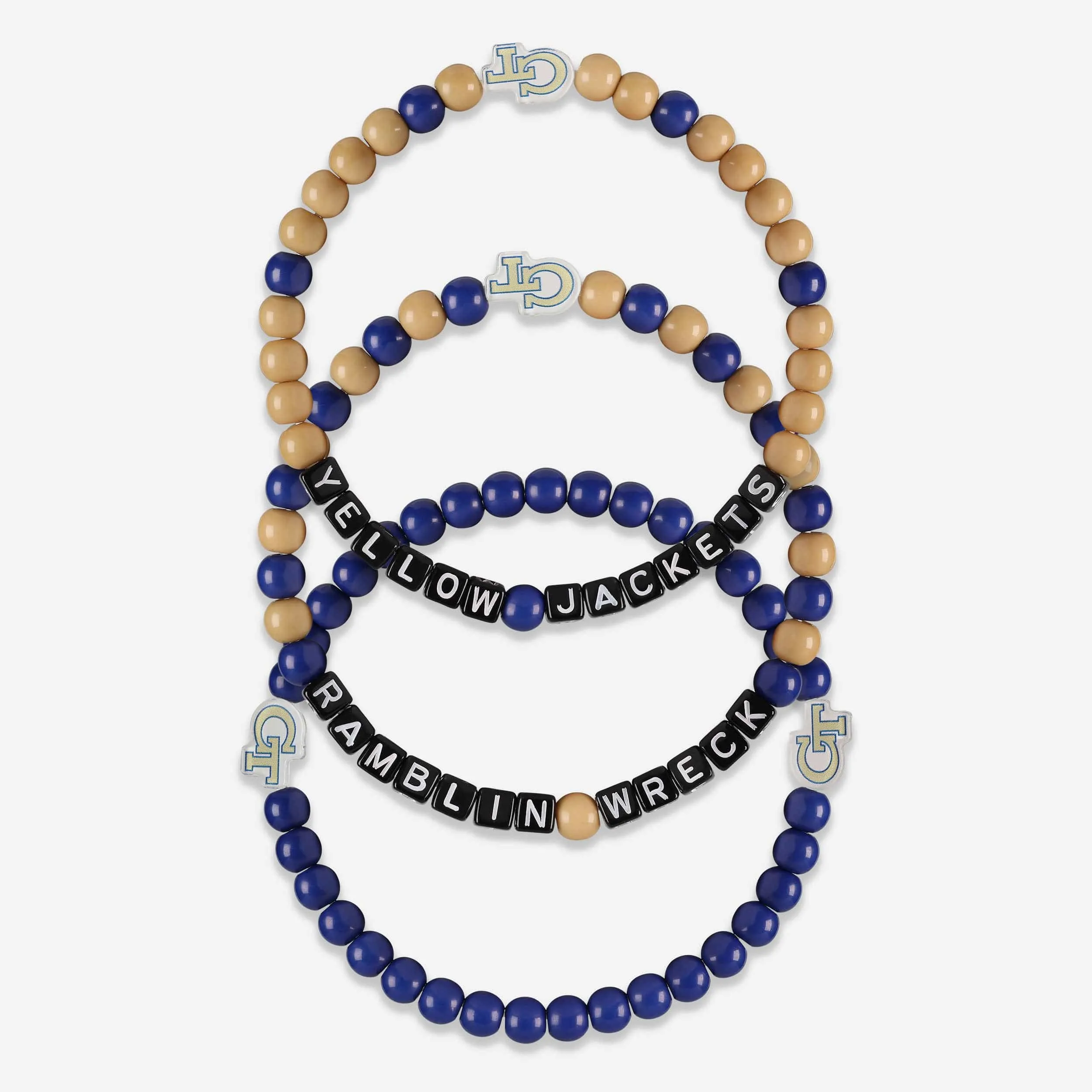 Georgia Tech Yellow Jackets 3 Pack Beaded Friendship Bracelet