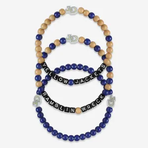 Georgia Tech Yellow Jackets 3 Pack Beaded Friendship Bracelet