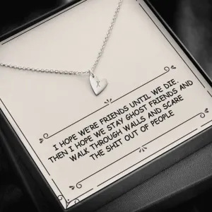 Ghost Friend Heart Charm Necklace