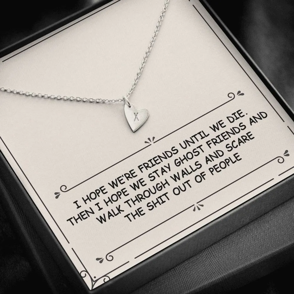 Ghost Friend Heart Charm Necklace