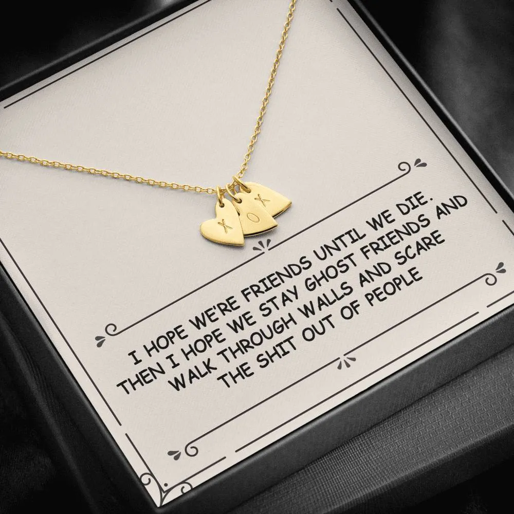 Ghost Friend Heart Charm Necklace