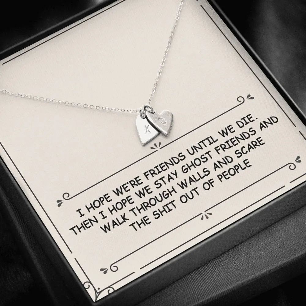 Ghost Friend Heart Charm Necklace