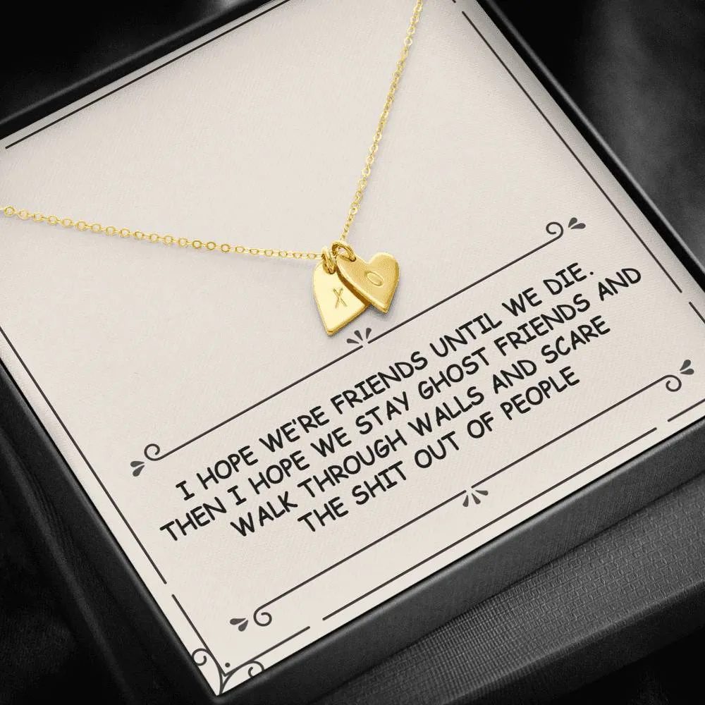 Ghost Friend Heart Charm Necklace