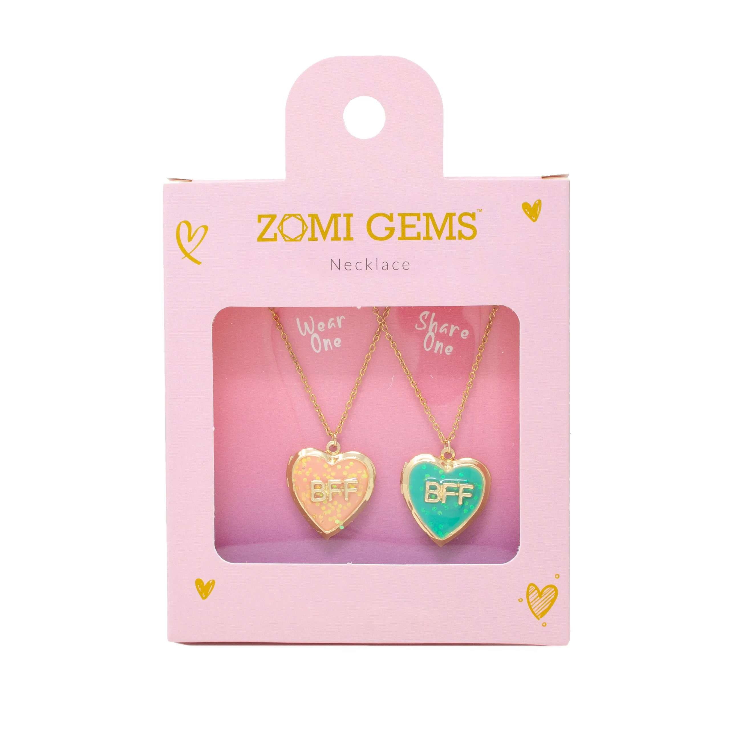 Girls Best Friends BFF Heart Locket Necklace Set