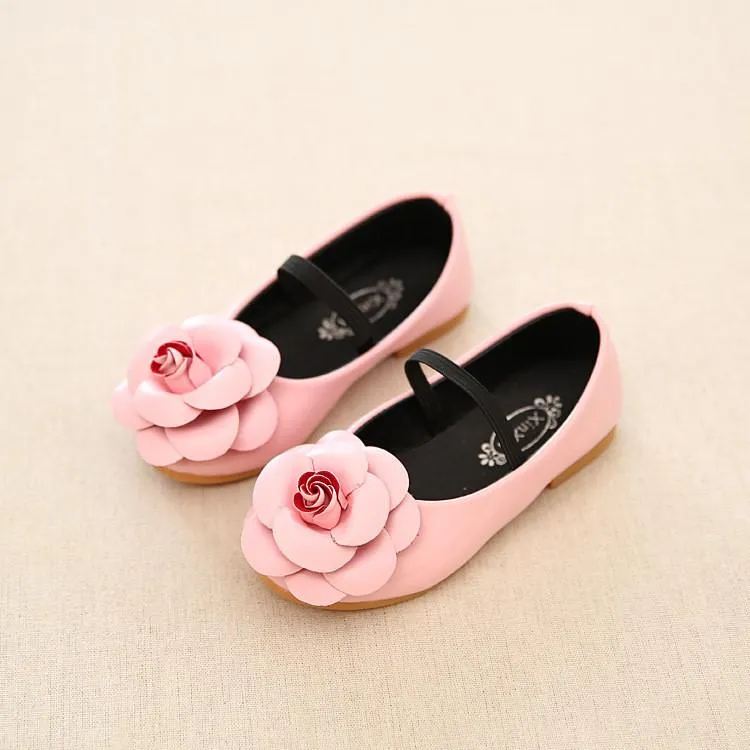 Girls Flower Slip On Flats