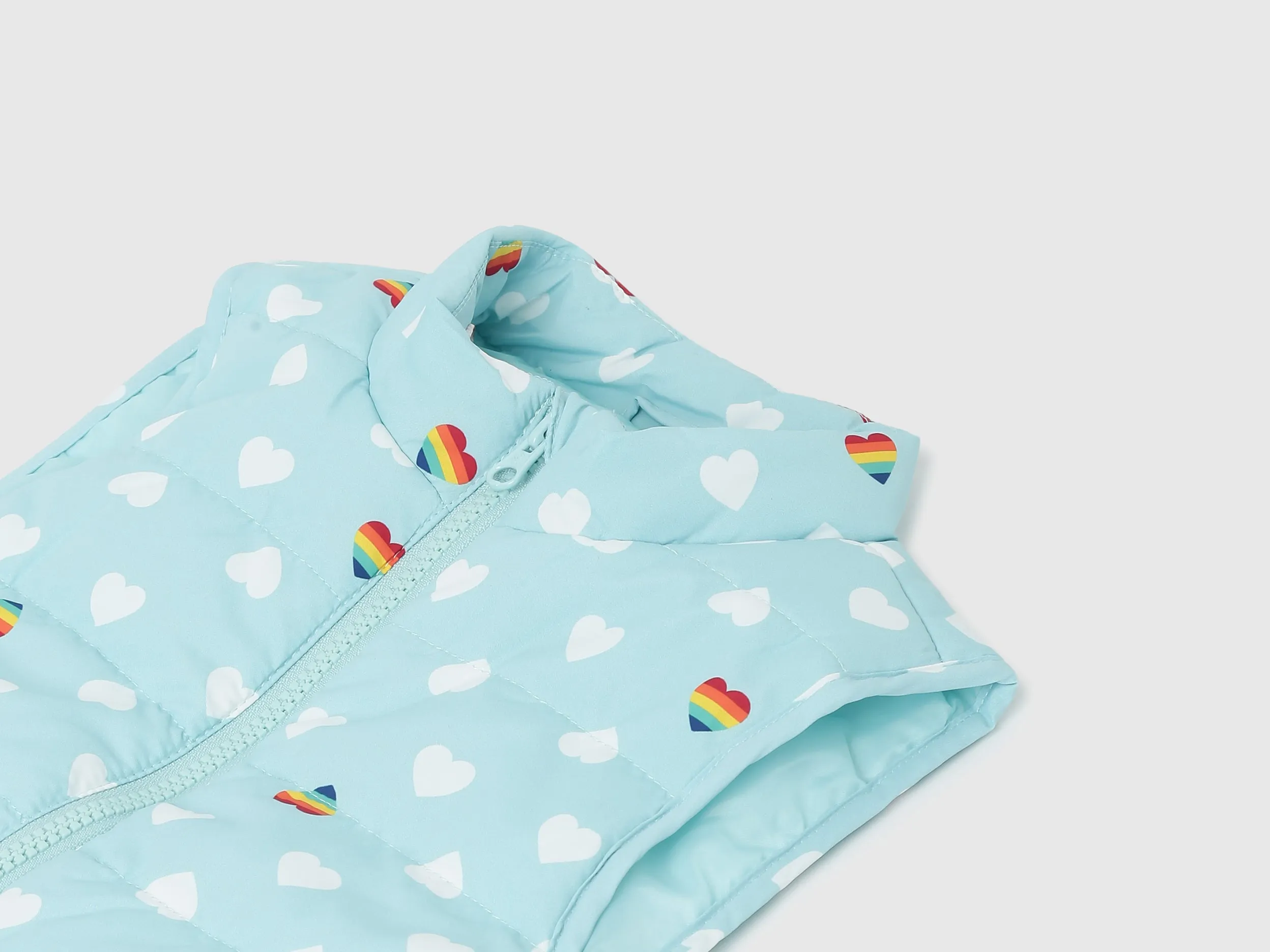 Girls Printed High Neck Jacket