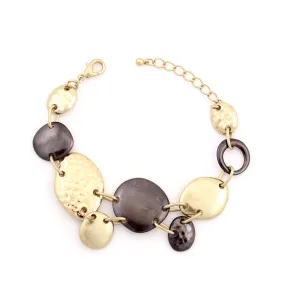 GOLD AND HEMATITE WRAP AROUND BRACELETS #SB28440A-2T (TD21)