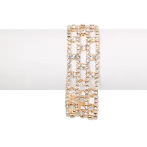 GOLD CRYSTAL  BRACELETS #SQ6008BR-G (HG10)