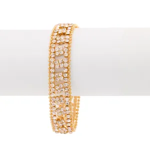 GOLD CRYSTAL  BRACELETS #SQ6023BR-G (BA9)