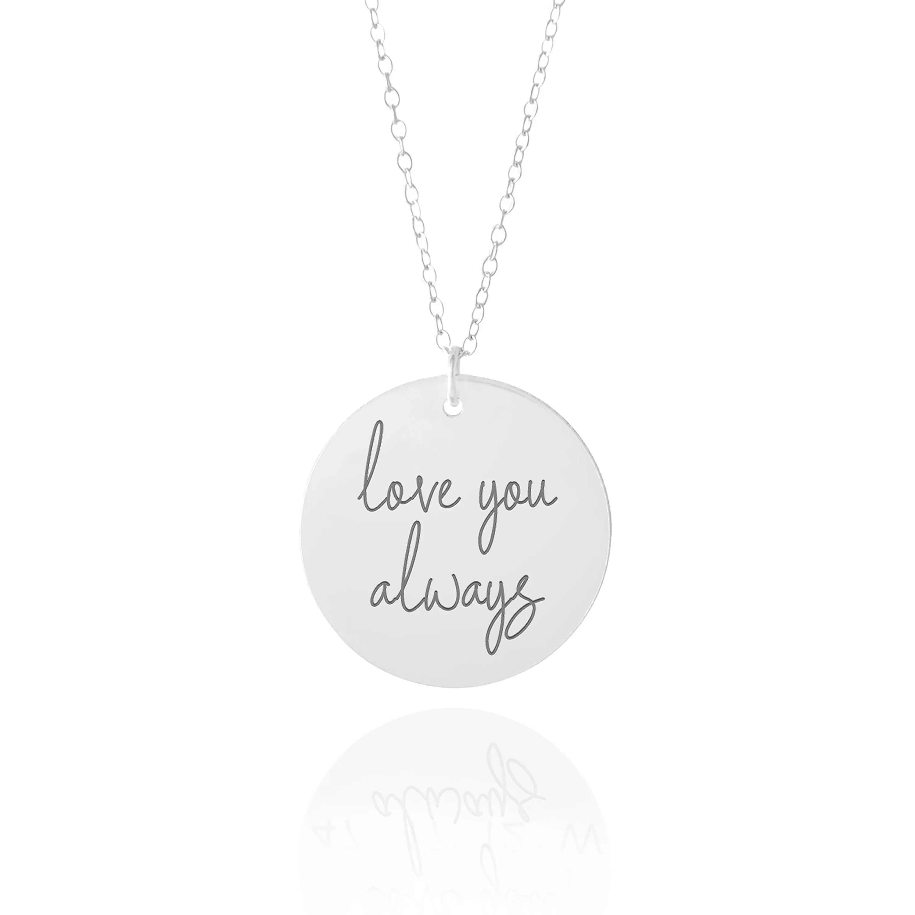 Gold Disc Handwriting Necklace