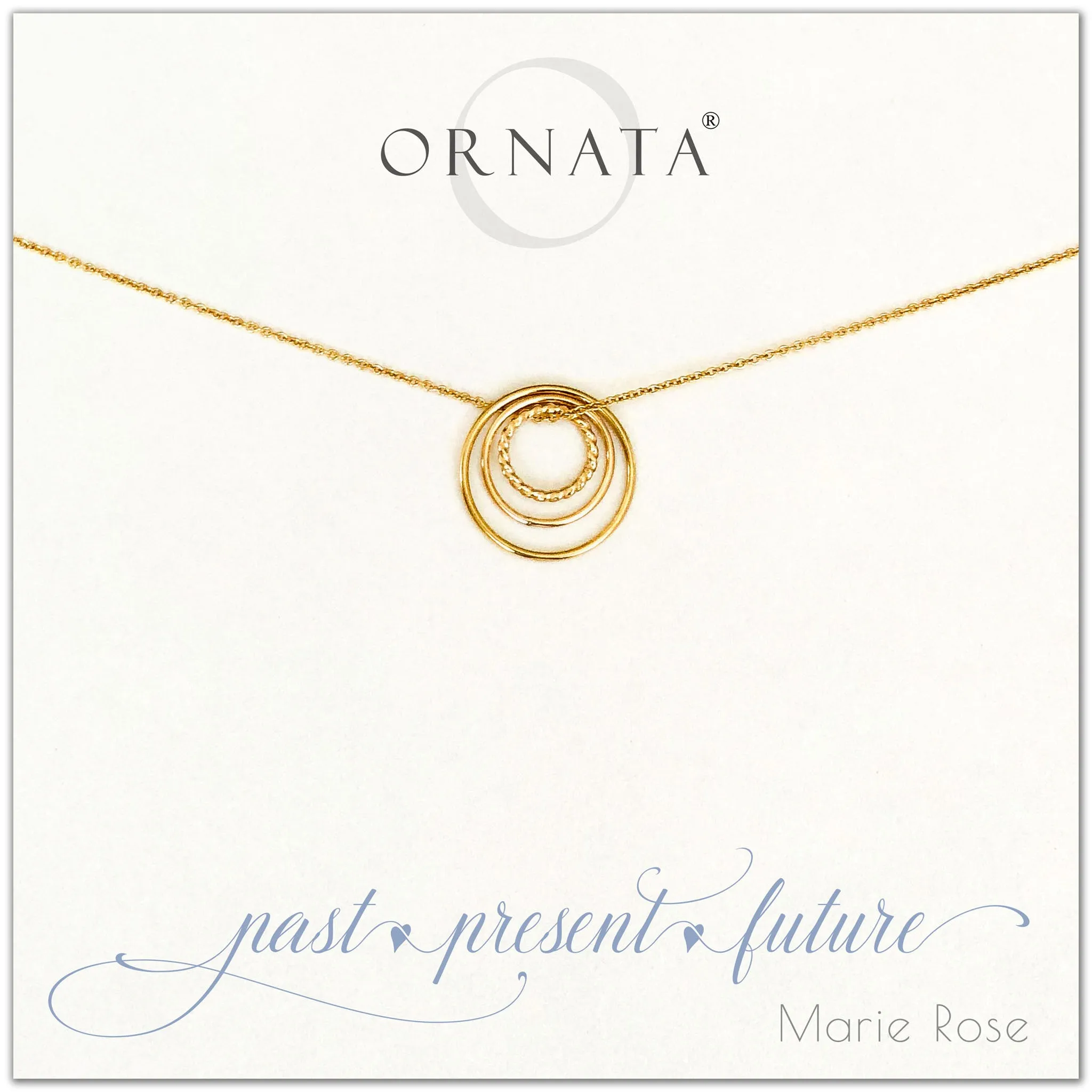 Gold Filled “Past Present Future” Necklace