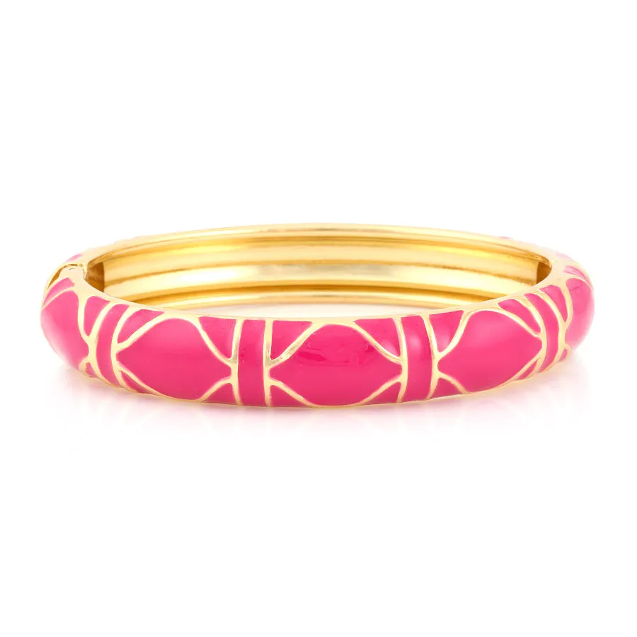 GOLD-FUCHSIA HINGED BRACELETS  #SA-9859FUS (JH5)