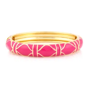 GOLD-FUCHSIA HINGED BRACELETS  #SA-9859FUS (JH5)