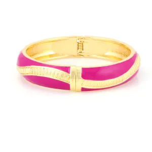 GOLD FUCHSIA HINGED BRACELETS  #SA9690 (JE6)