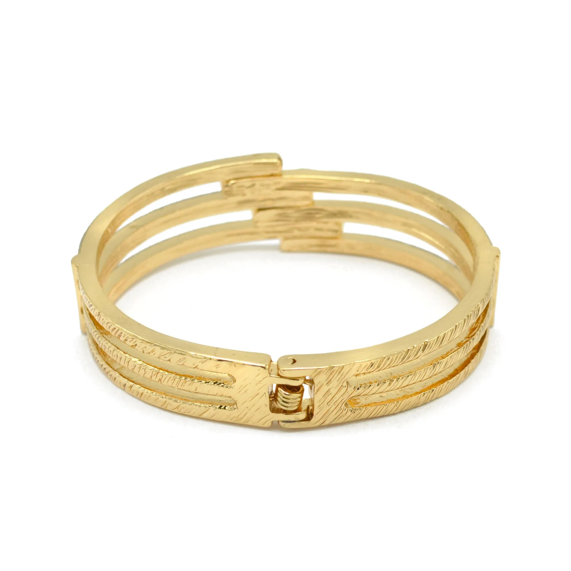 Gold glitter Oval hinge bracelet #SA-YS-104259GS(OC1)