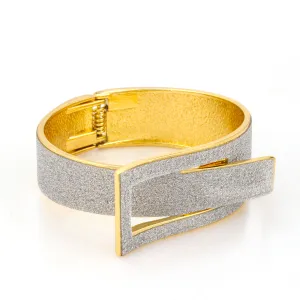 GOLD GLITTERING BUCKLE HINGED  BRACELET #SA-DB06NOV11