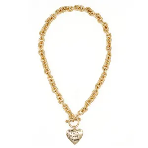 Gold Heart Pendant Chain Necklace#FW1203246 (UD5/UB6)