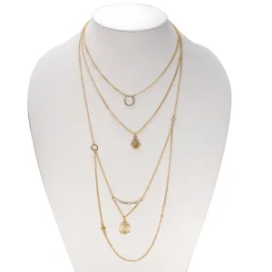 GOLD LAYERED CHARM  NECKLACES #SWR-CP5921 (IF13)