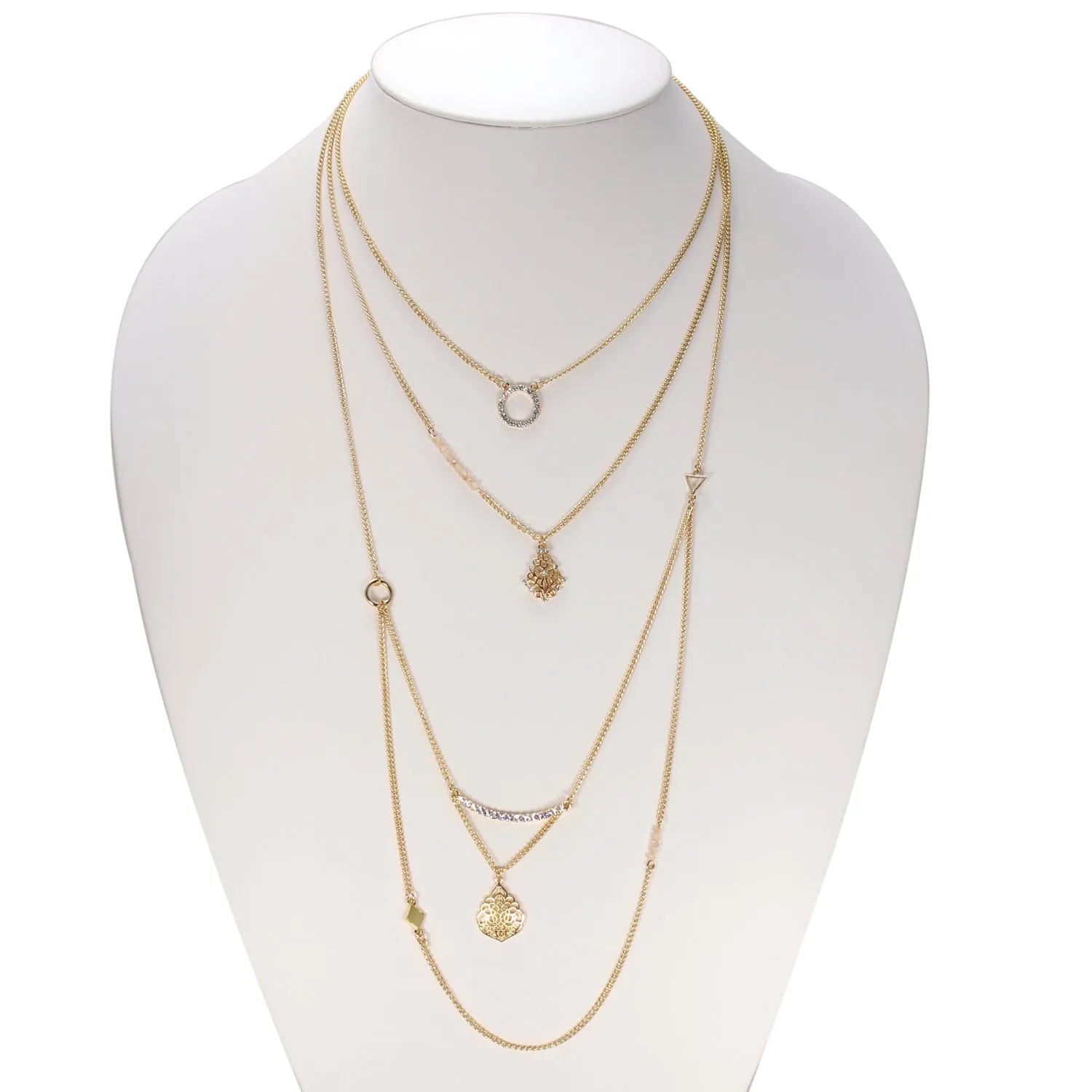 GOLD LAYERED CHARM  NECKLACES #SWR-CP5921 (IF13)