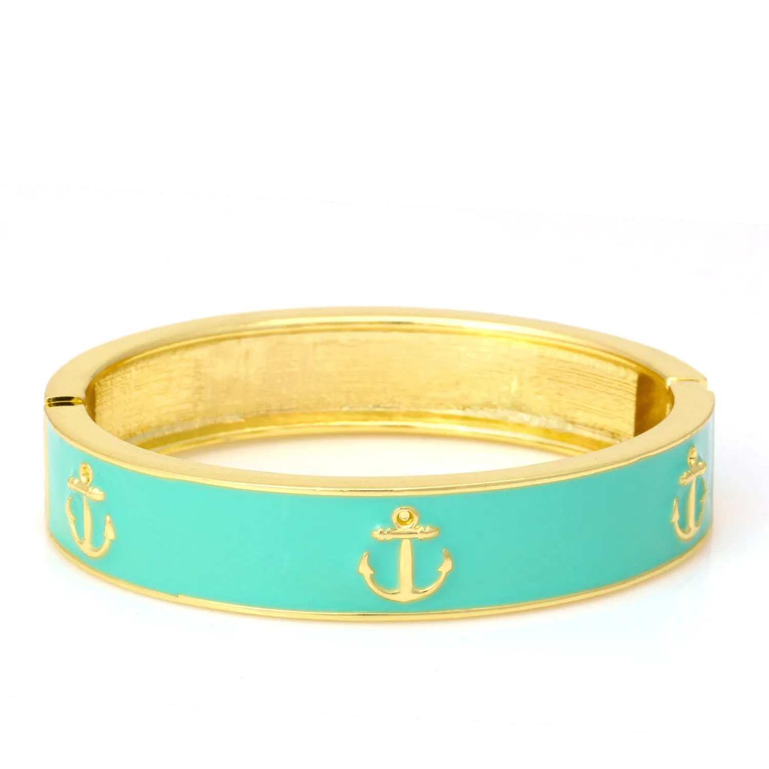 GOLD MINT EPOXY HINGED BRACELET #SA9768_GLD-MINT (KA2)