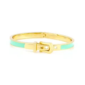 GOLD MINT METAL BUCKLE HINGED BRACELETS  #FW1404497 (EF6)