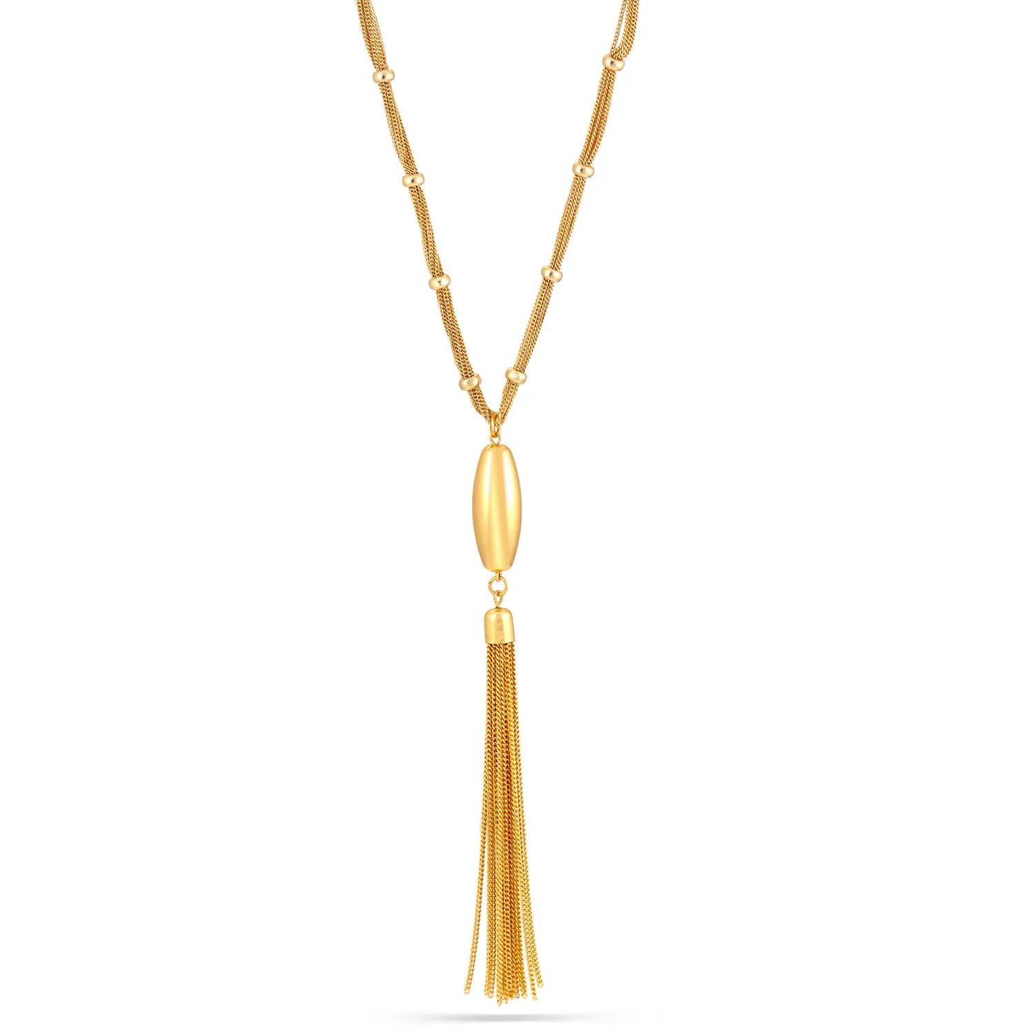GOLD MULTI LAYERED CHAIN TASSEL NECKLACES #XDWN-1608110-1 (IH26)