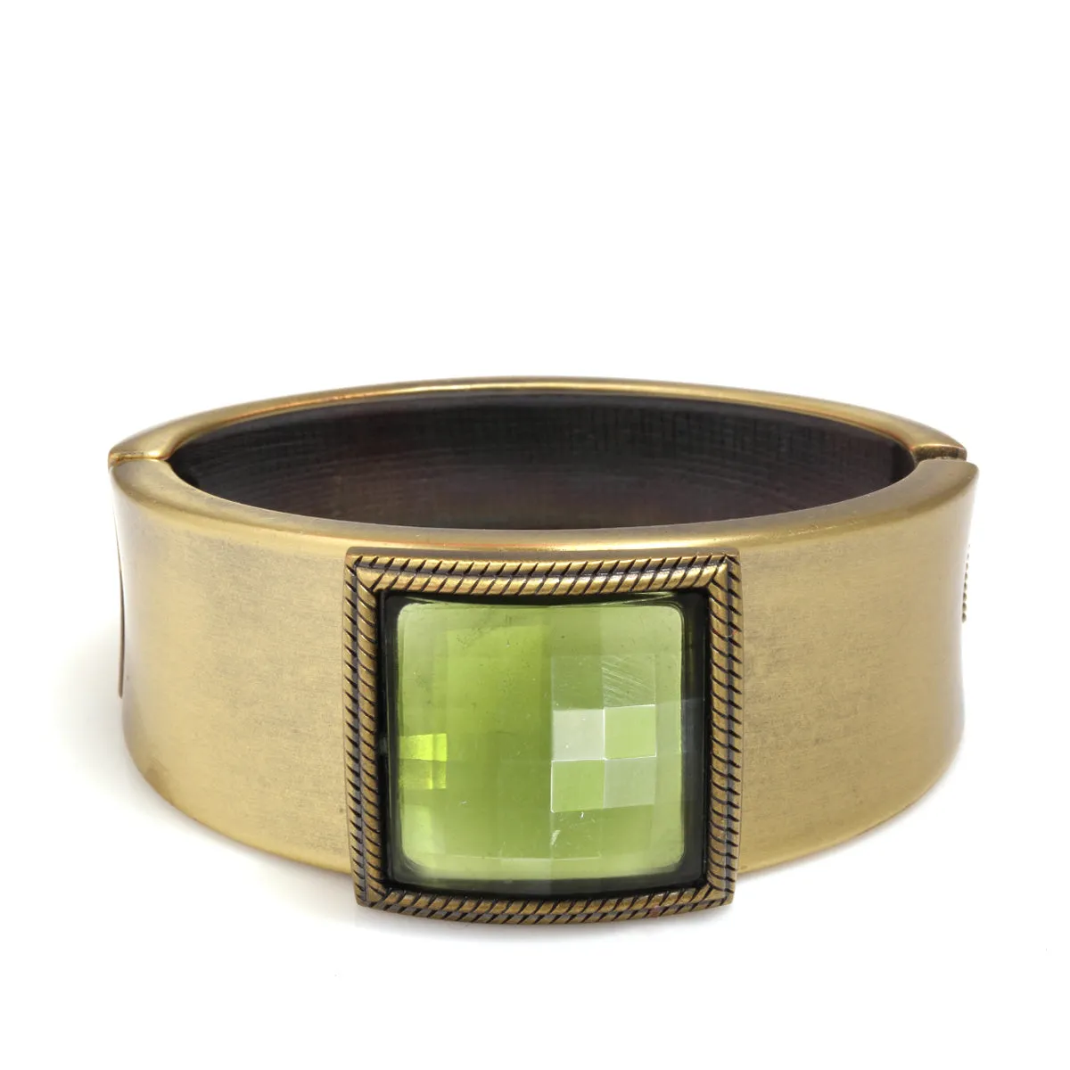 GOLD OLIVE CRYSTAL HINGED BRACELET #FW-B1563 ASST (14th Fl old office.)
