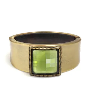 GOLD OLIVE CRYSTAL HINGED BRACELET #FW-B1563 ASST (14th Fl old office.)