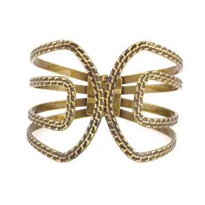 GOLD OXIDE-TONE HINGED BRACELETS  #HB9987 (IB7/TopJ-lin)