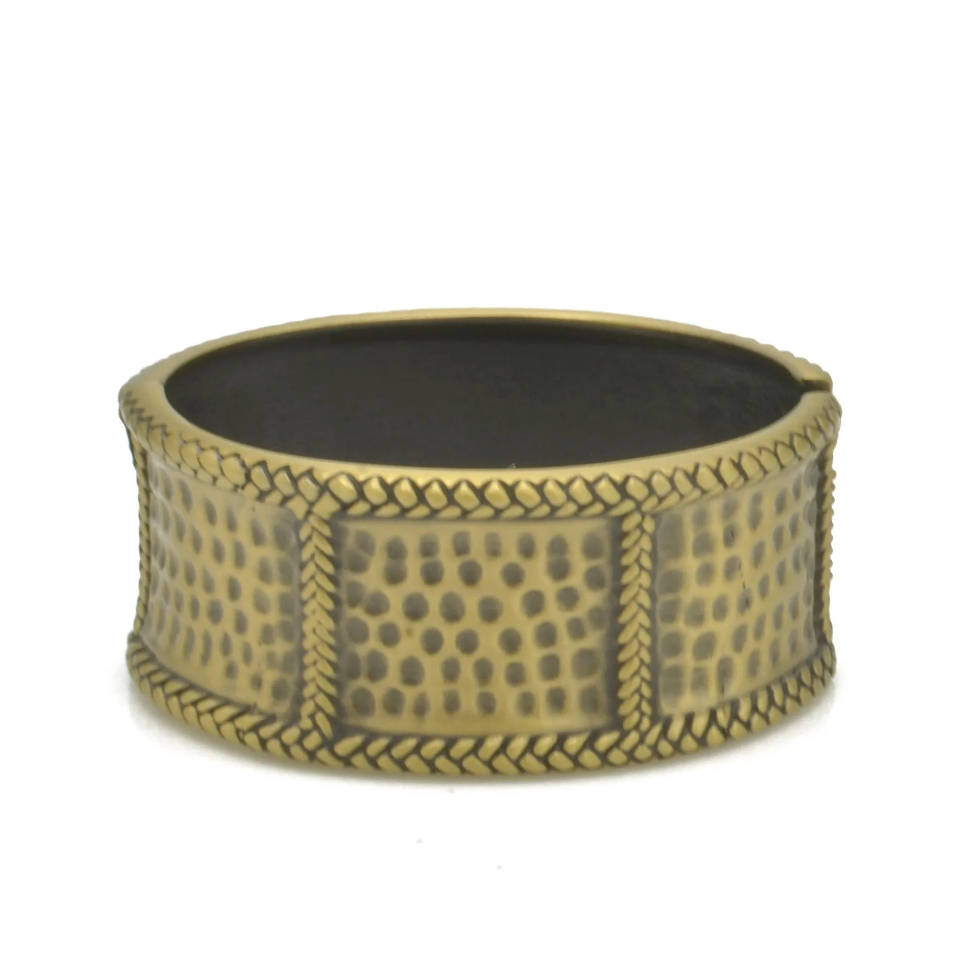 GOLD OXIDIZED MATTE FINISHED HAMMERED HINGED BRACELET #FW-B9081G