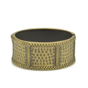 GOLD OXIDIZED MATTE FINISHED HAMMERED HINGED BRACELET #FW-B9081G