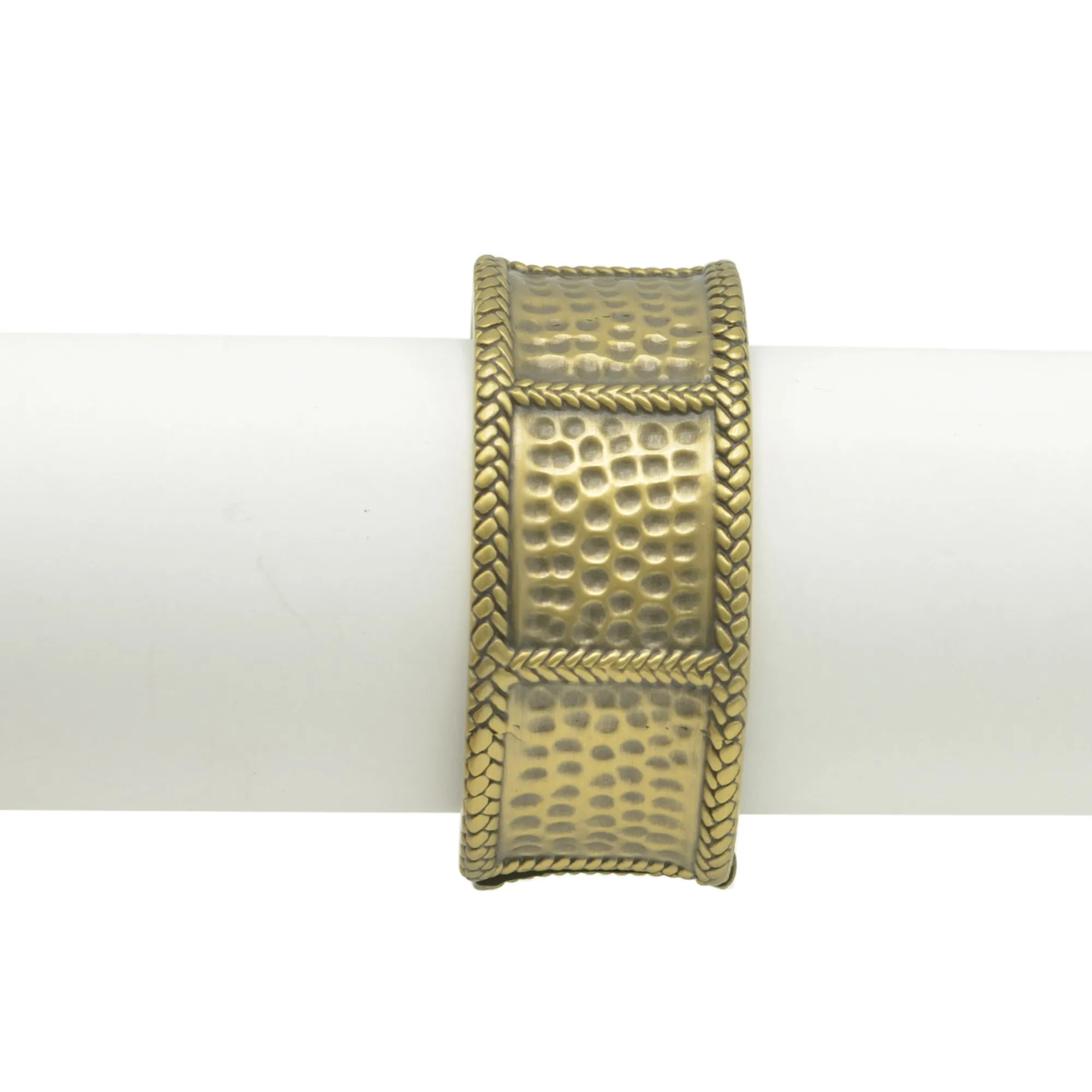 GOLD OXIDIZED MATTE FINISHED HAMMERED HINGED BRACELET #FW-B9081G