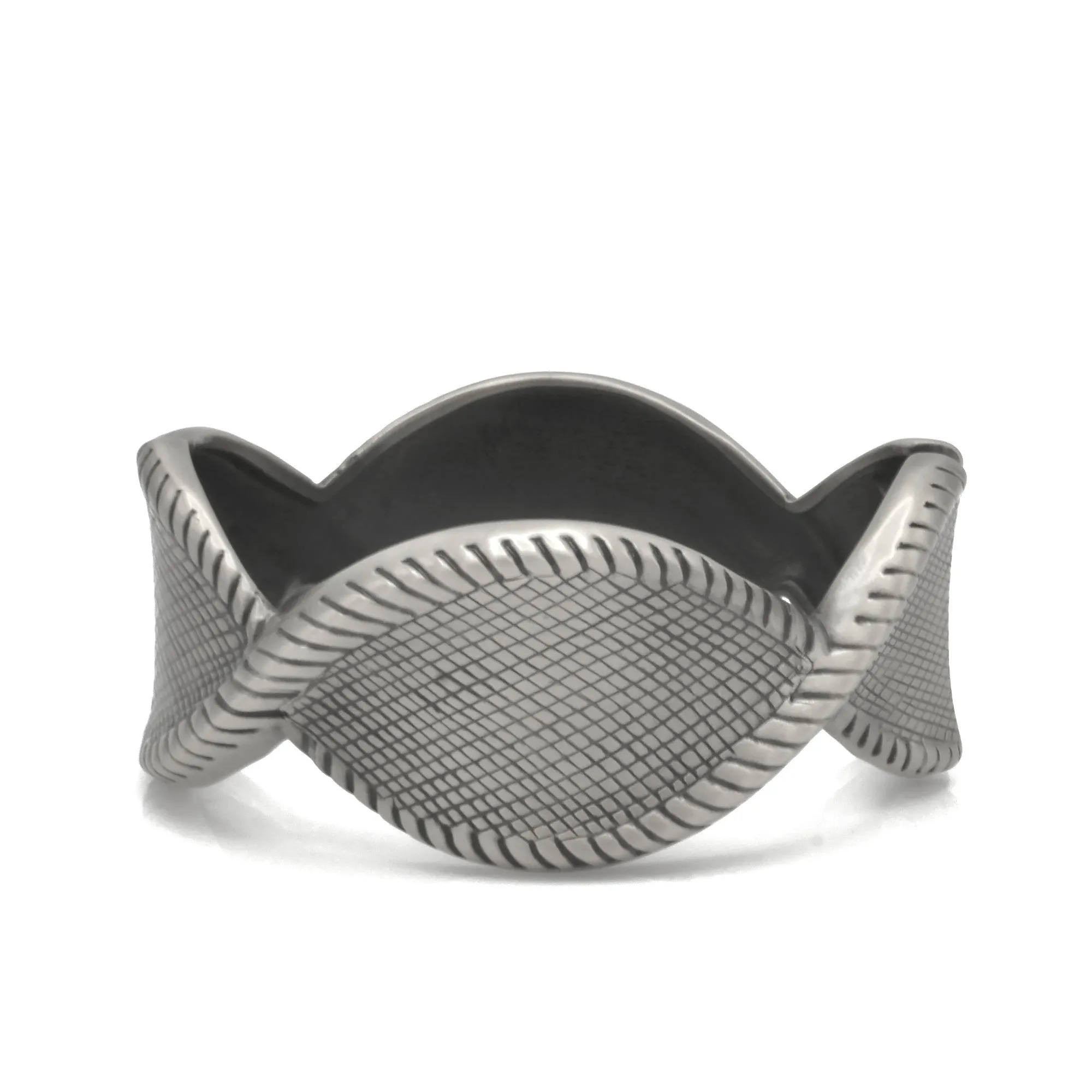 GOLD OXIDIZED TWISTED NET DESIGN HINGED BRACELET #FW-B9060S